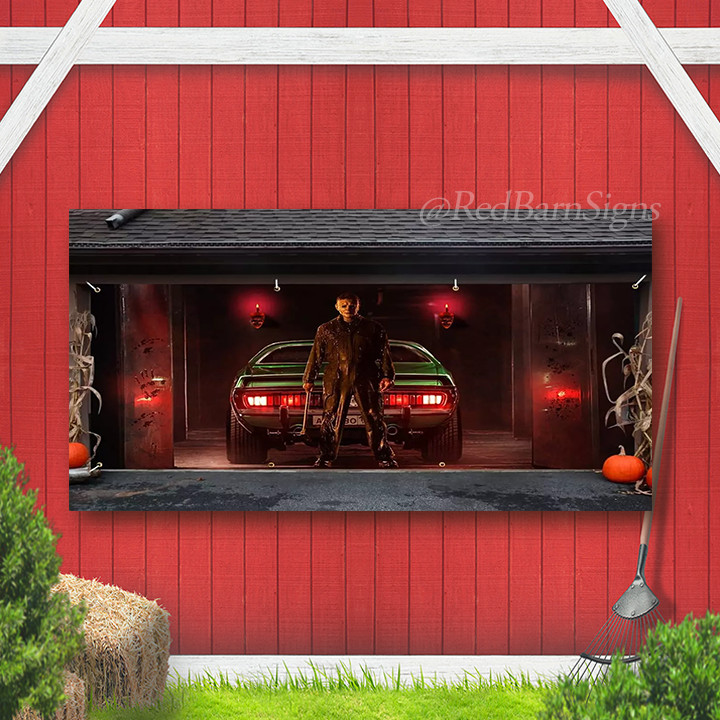 Halloween Garage Door Banner, Horror Halloween Garage Door Cover