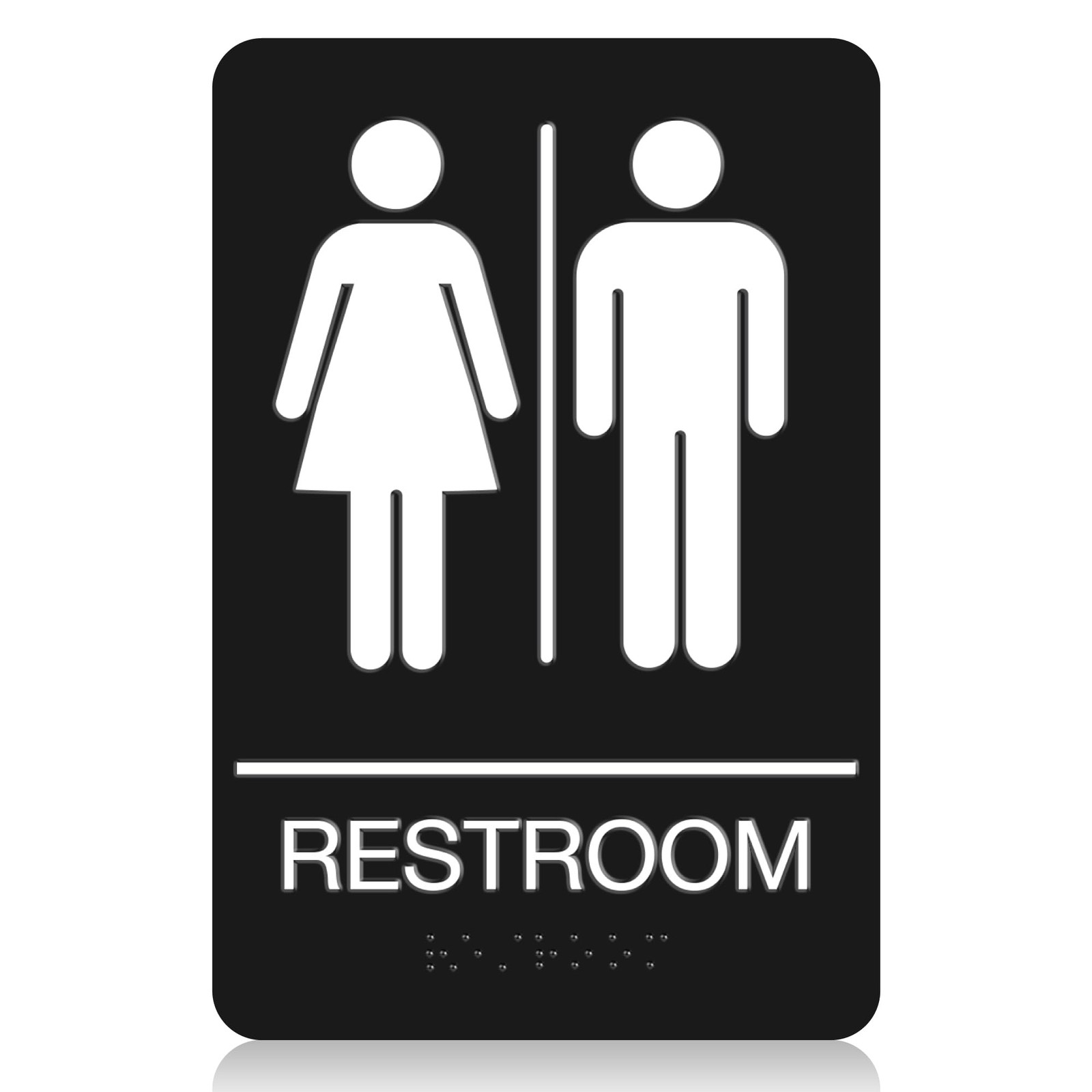 Restroom Signs for Business – ADA Braille Unisex Bathroom Sign with Double Si…