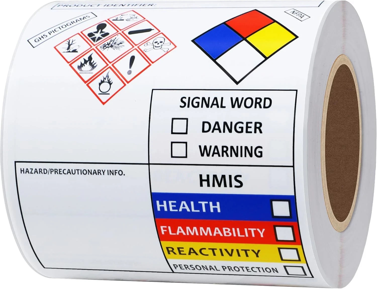 SDS OSHA Chemical Safety Labels | 4X3 Inches MSDS Stickers with GHS NFPA HMIS Pi
