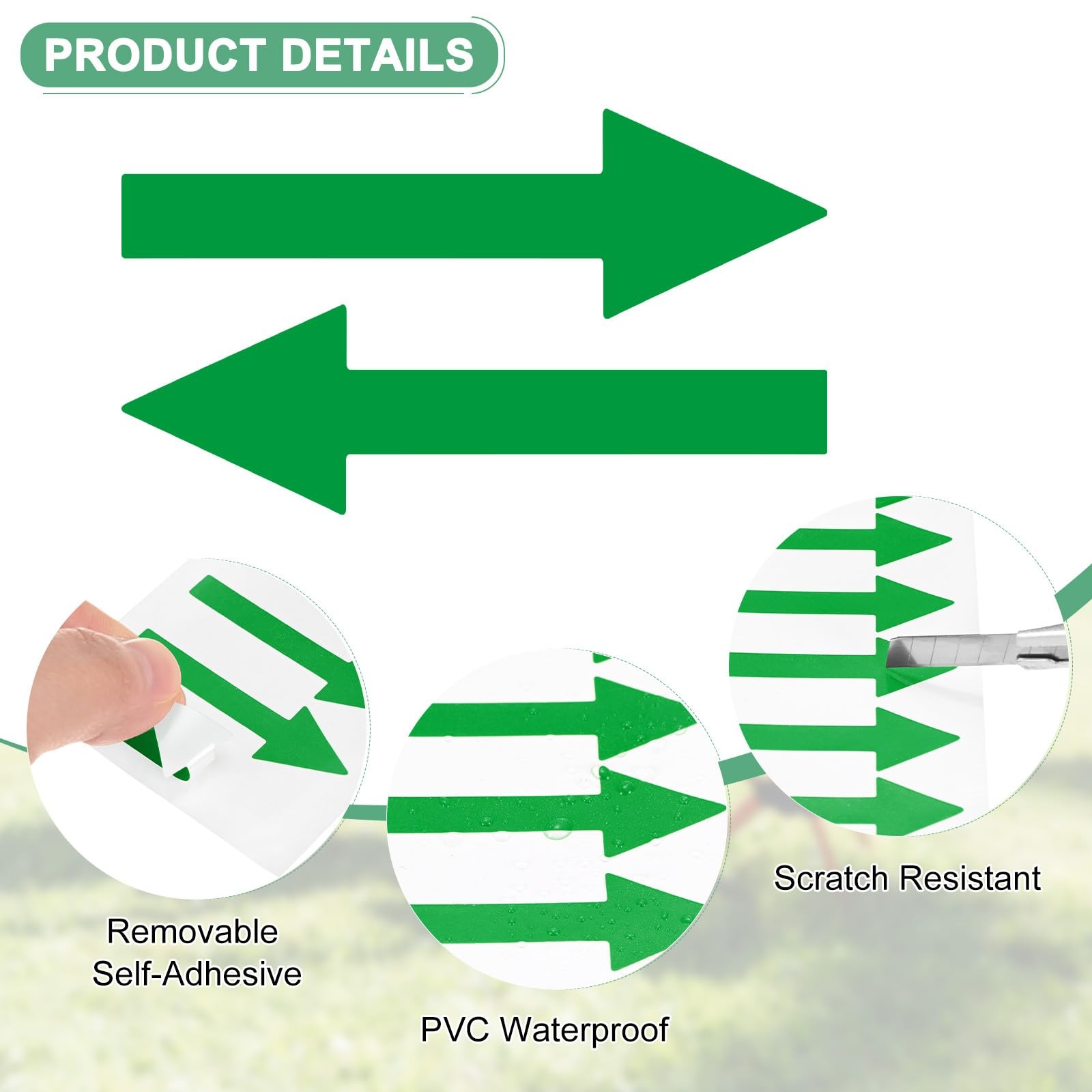 4-Pack Arrow Sticker, 2 x 1 Inch/ 50 x 15 mm PVC Waterproof Self-Adhesive Dir…