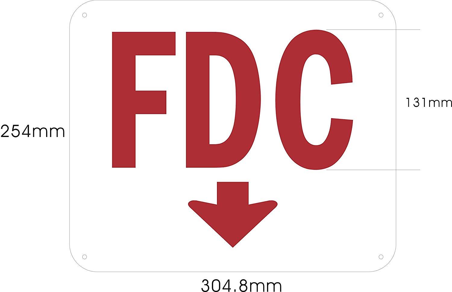 FDC Arrow Down Sign (Aluminum Reflective, White 10×12)-fdc sign -REF24-1027
