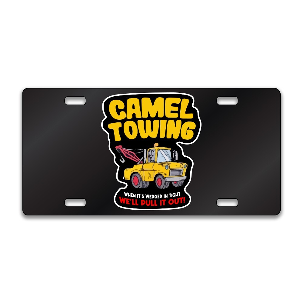 CAMEL TOWING FUNNY Chrome or Black Acrylic License Plate CUSTOM LP0074