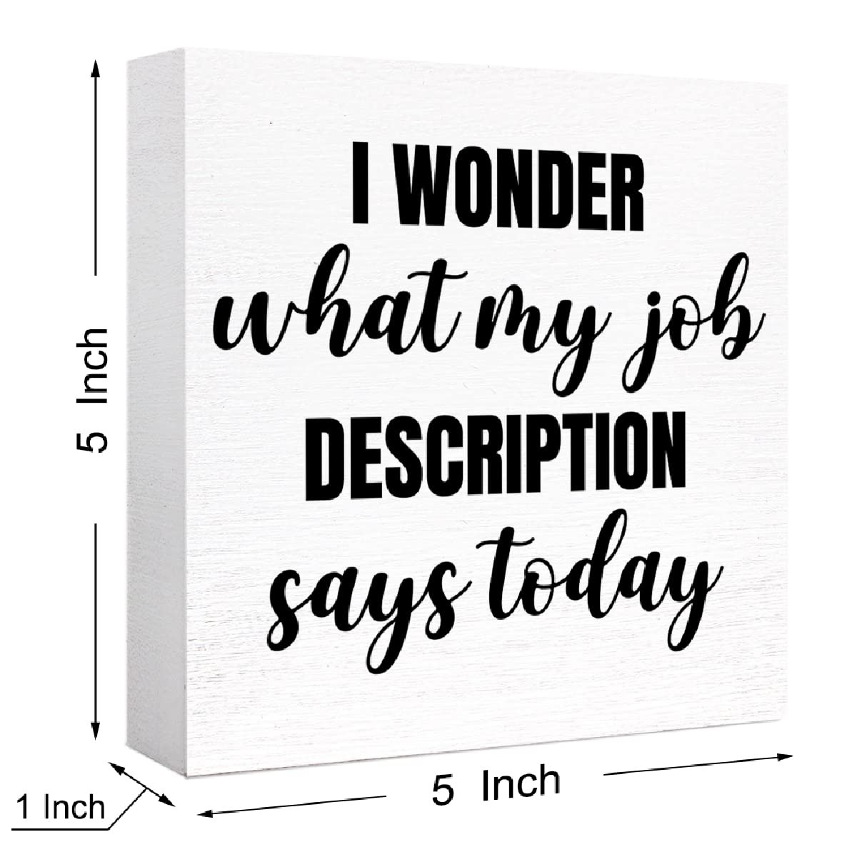 Funny Office Wood Box Sign Job Description Humorous Desk Table Decor Gift