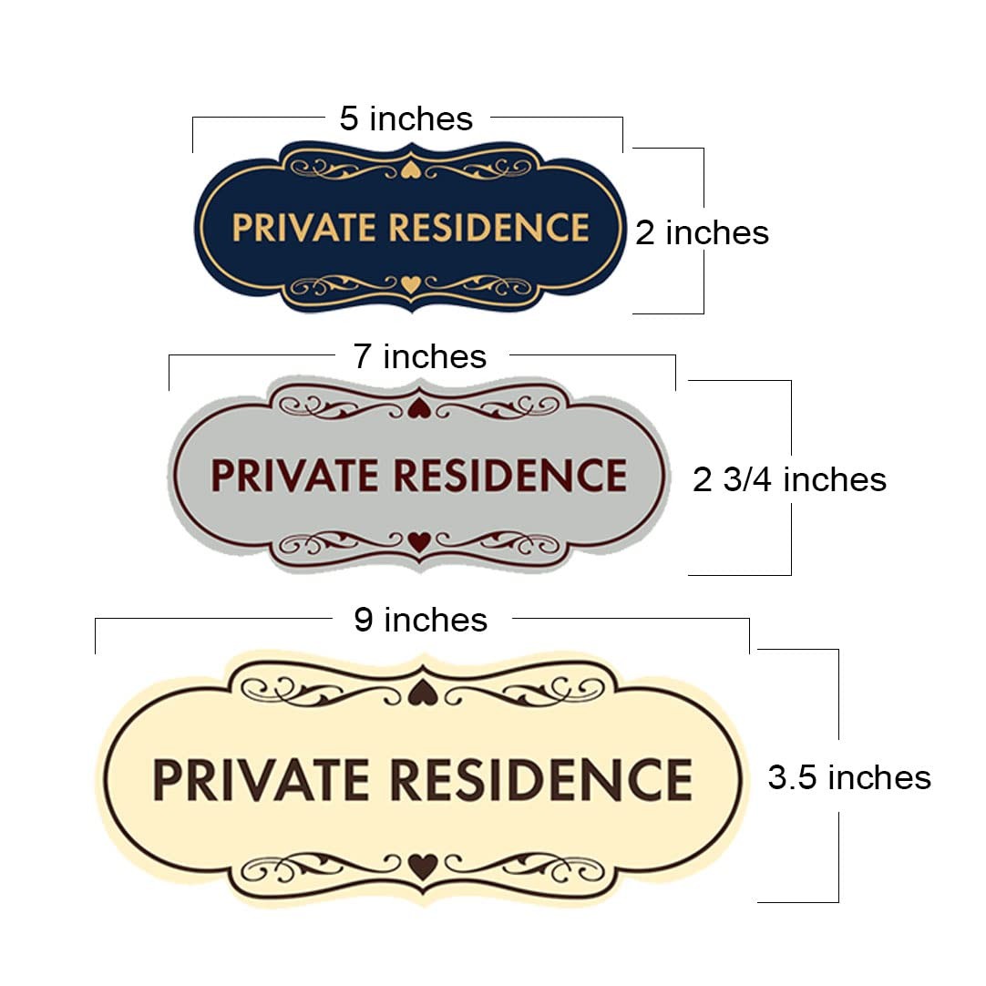 1 PCS Designer Private Residence Sign Black Gold Medium Home Security Plaque