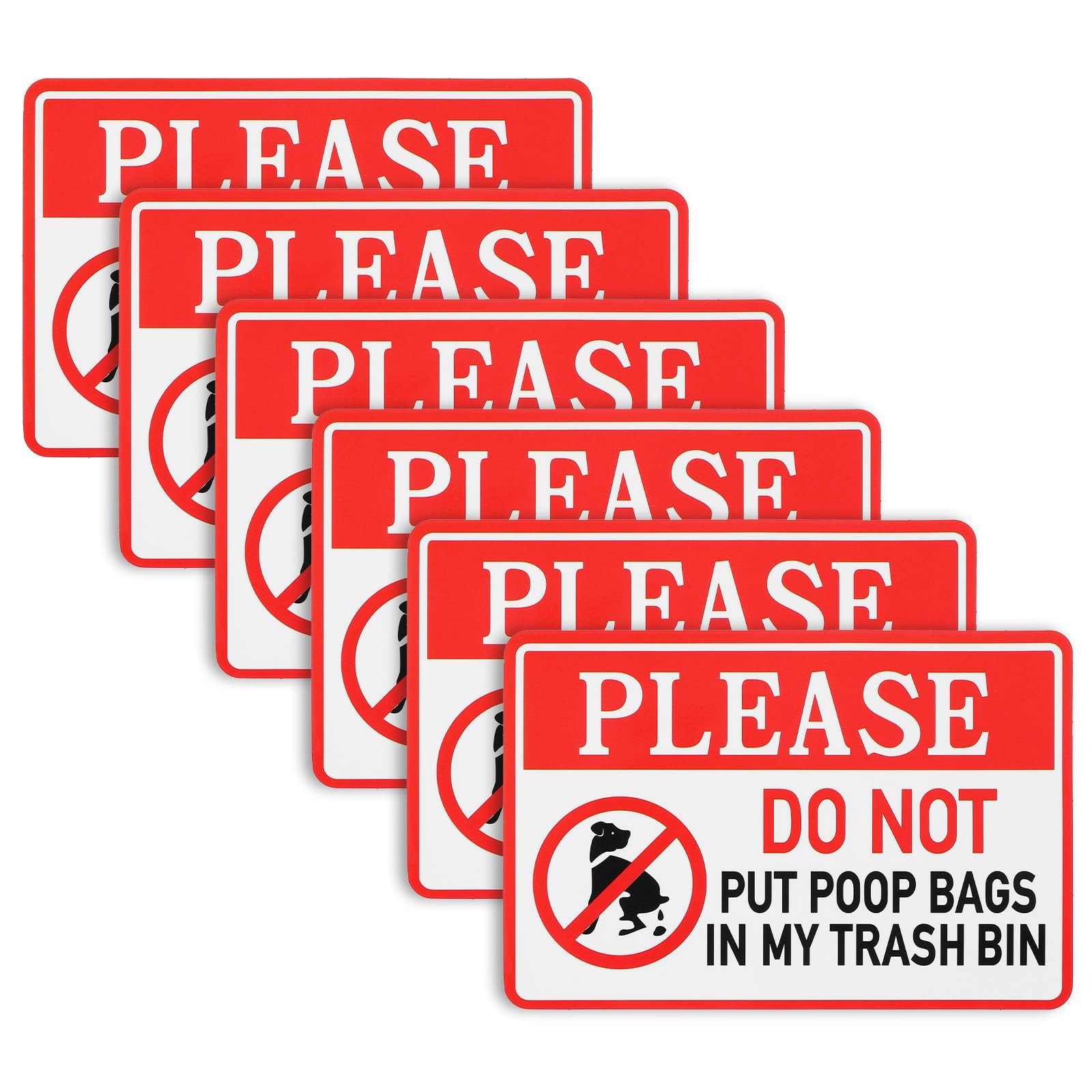 6 Pcs Please Do Not Put Poop Bags In My Trash Bin Sticks, Yard No Dog Poop St…