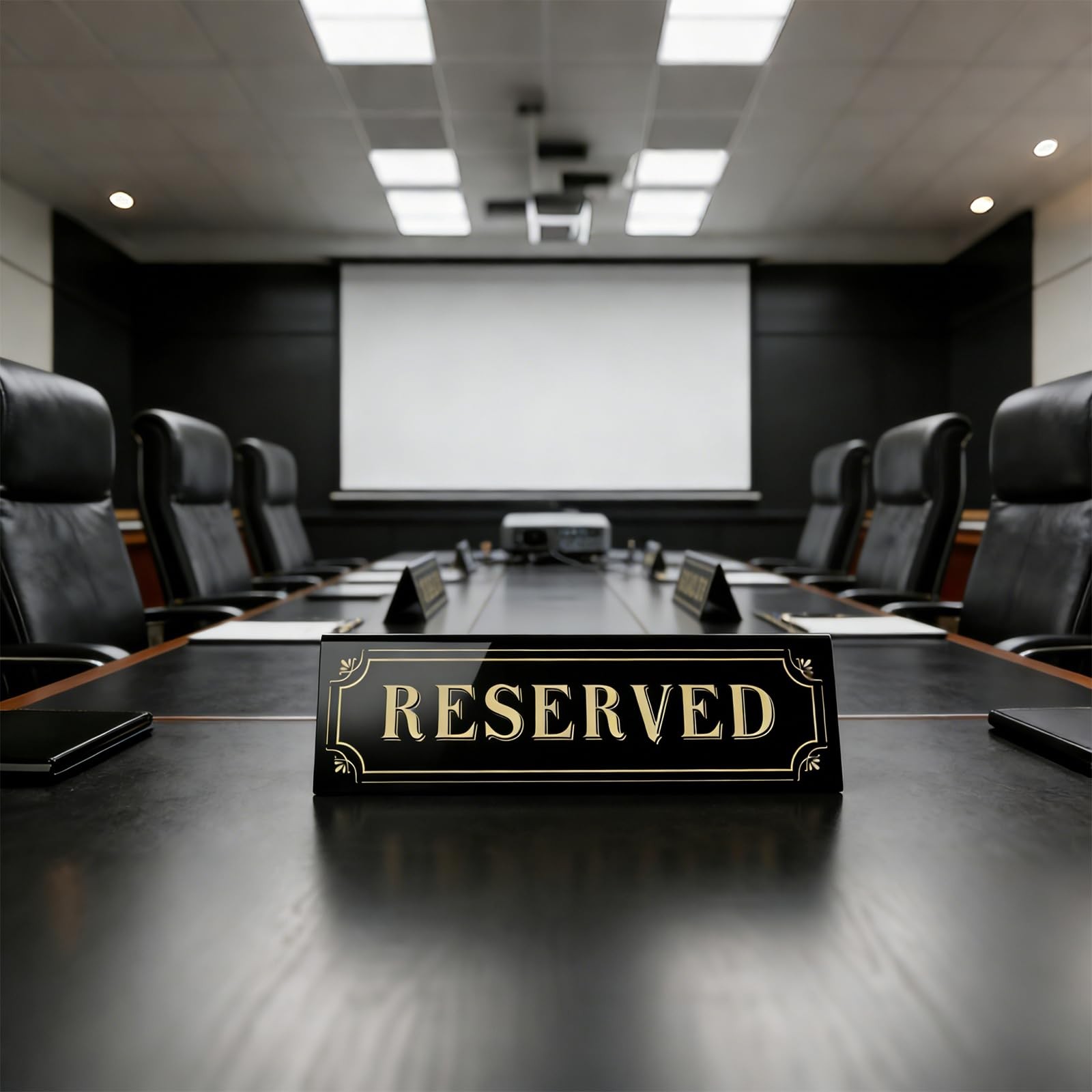 20 PCS 6×1.8 Inch Acrylic Reserved Table Tent Signs Black Double Sided Seat