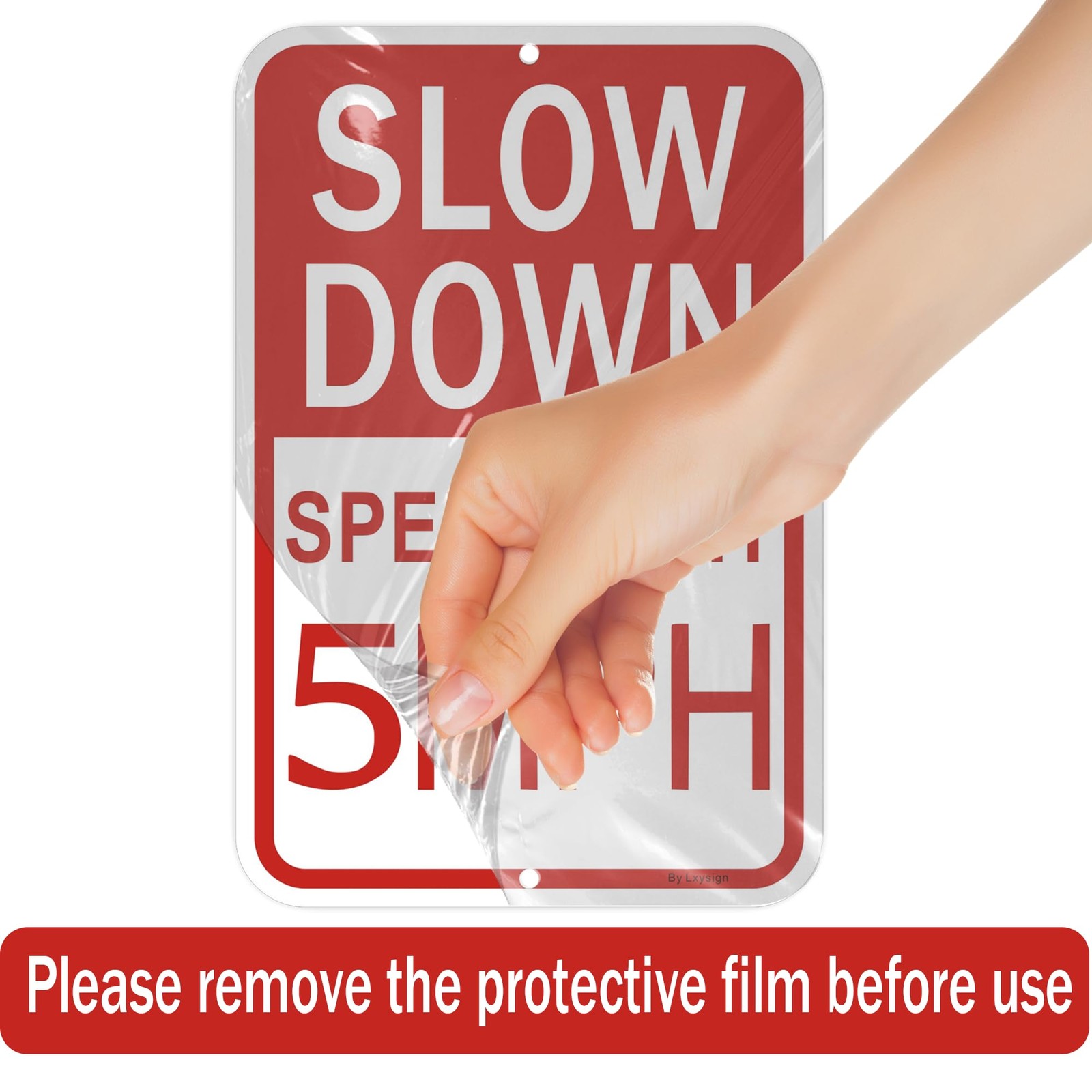 2 Pack 18×12 Inch Slow Down Speed Limit 5MPH Sign Heavy Duty Aluminum Metal Sign