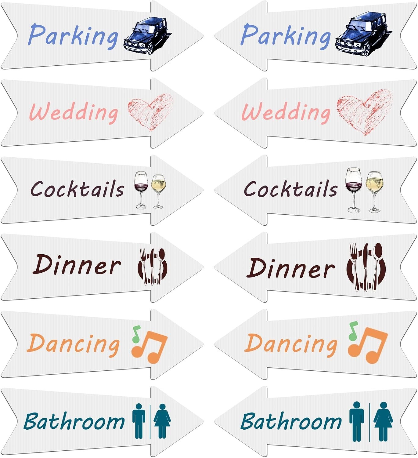15-Pack Blank Arrow Signs 17×6″ – Customizable Wedding Directional Yard Signs
