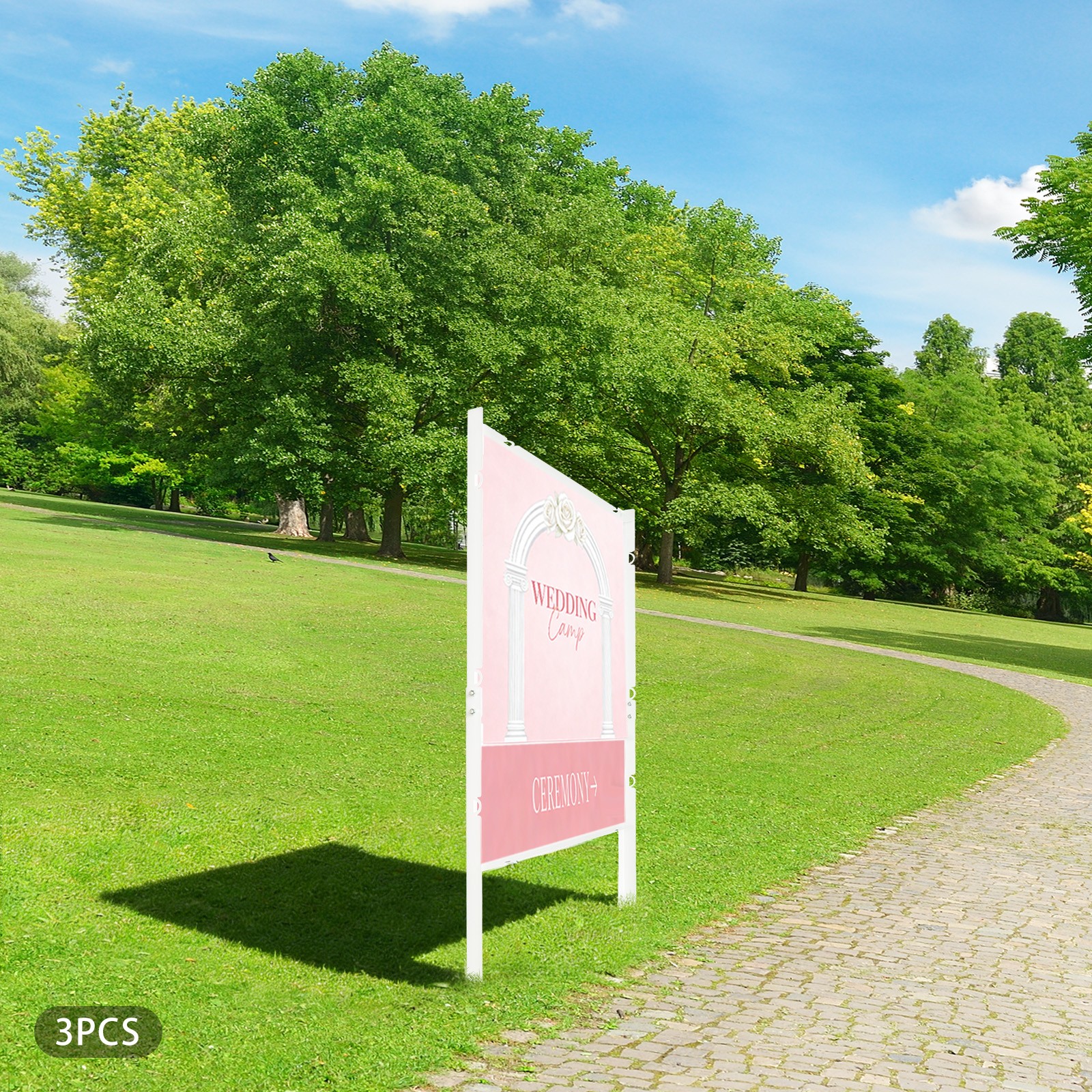 3 Pcs Yard Sign Frame Dual Panel Heavy Duty Outdoor Real Estate Display Stand