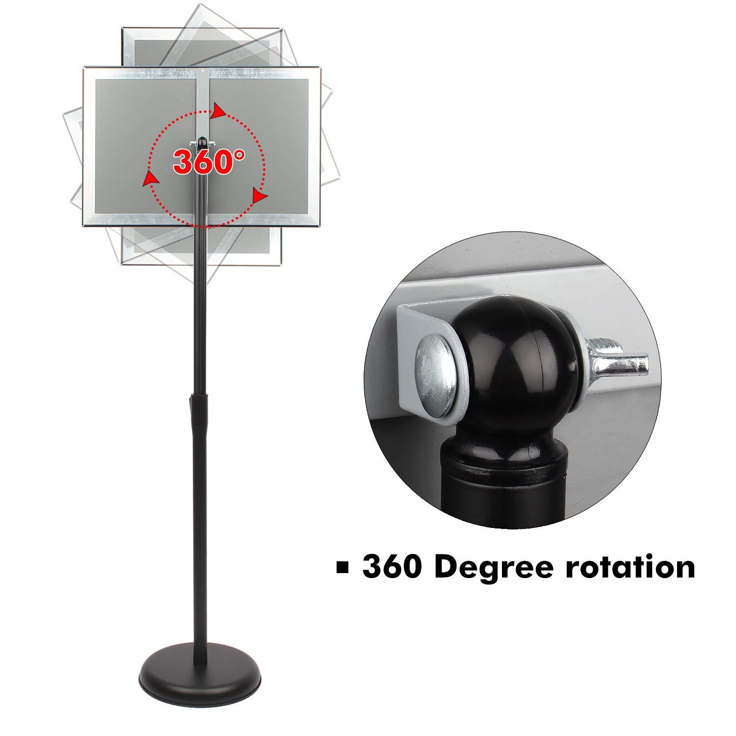 DISPLAYSWORKER Adjustable Poster Sign Stand 11 x 11-x-17-inch, black