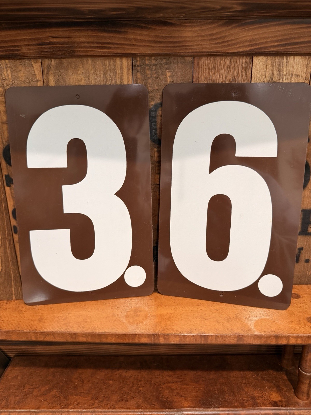 17 Vintage Brown Plastic Marquee Changeable Outdoor Sign Numbers