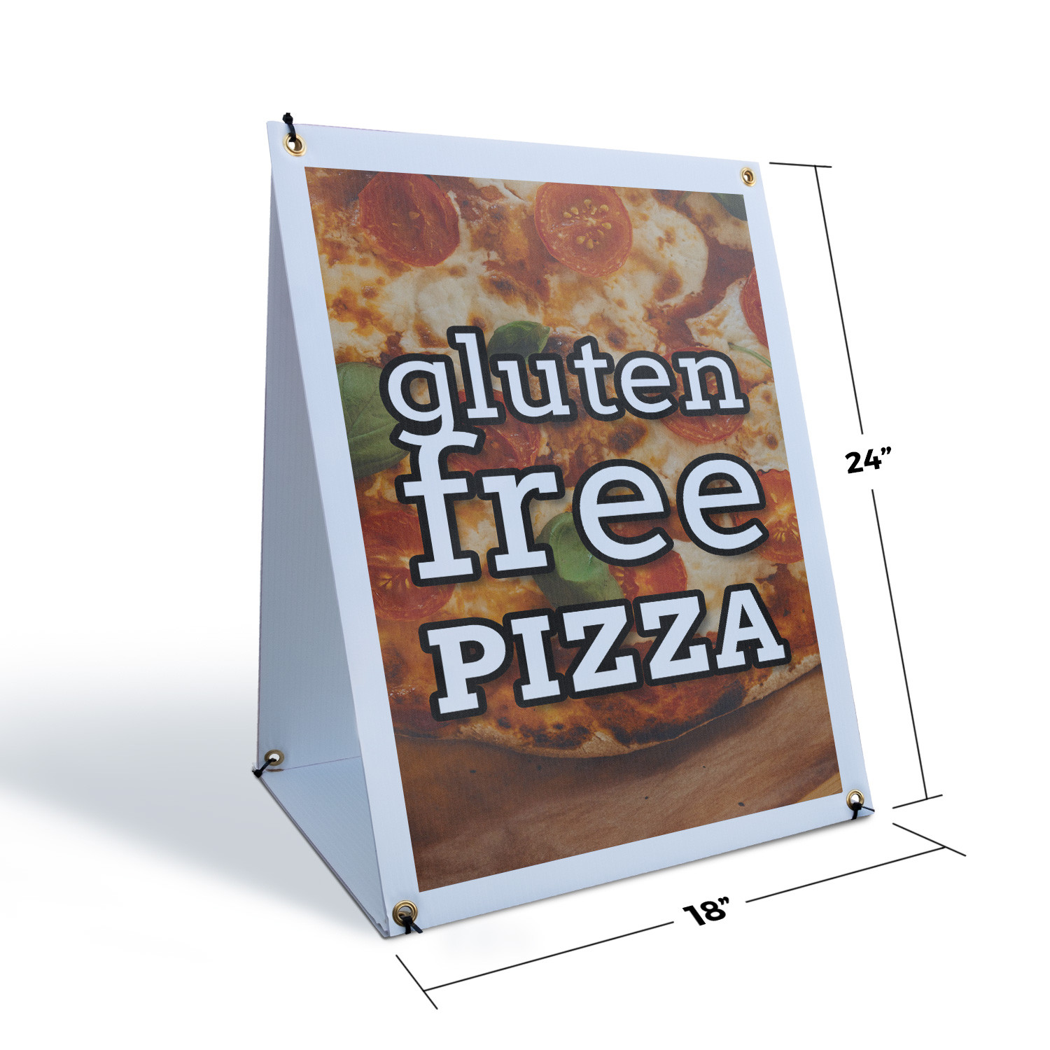 Gluten Free Pizza A-Frame Sidewalk Sign Healthy Alternative Freshly Made Hot