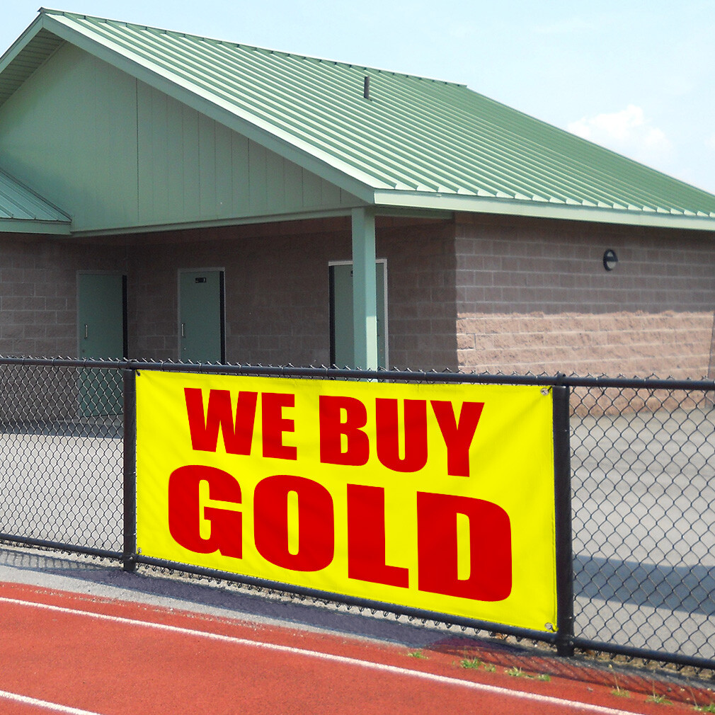 Vinyl Banner Multiple Sizes We Buy Gold Promotion Business Business Outdoor