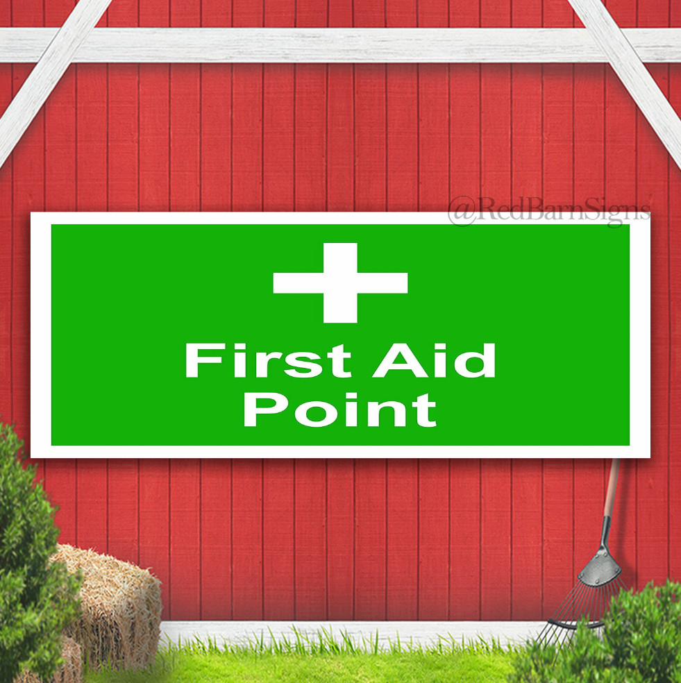First Aid Point Indoor Outdoor Banner Sign with grommets