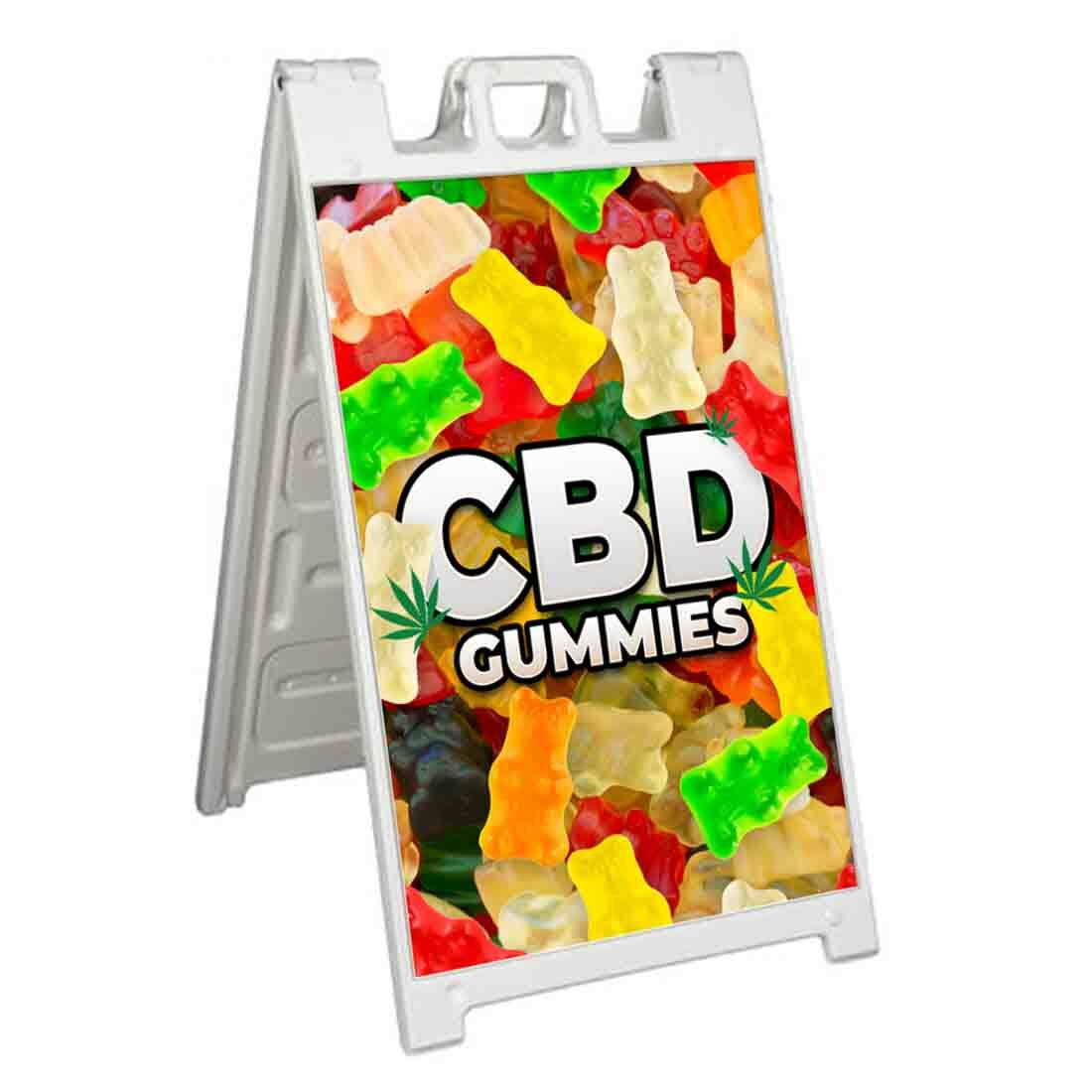 CBD GUMMIES Signicade 24×36 Aframe Sidewalk Sign Banner Decal EDIBLES