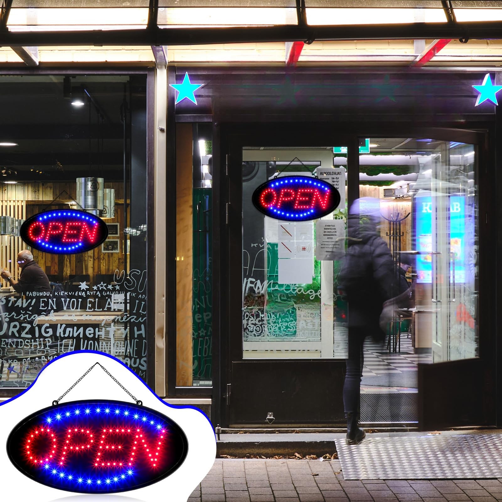 Vihose 2 Pack Led Open Sign For Business 19X10 Neon Open Sign Ultra Bright High