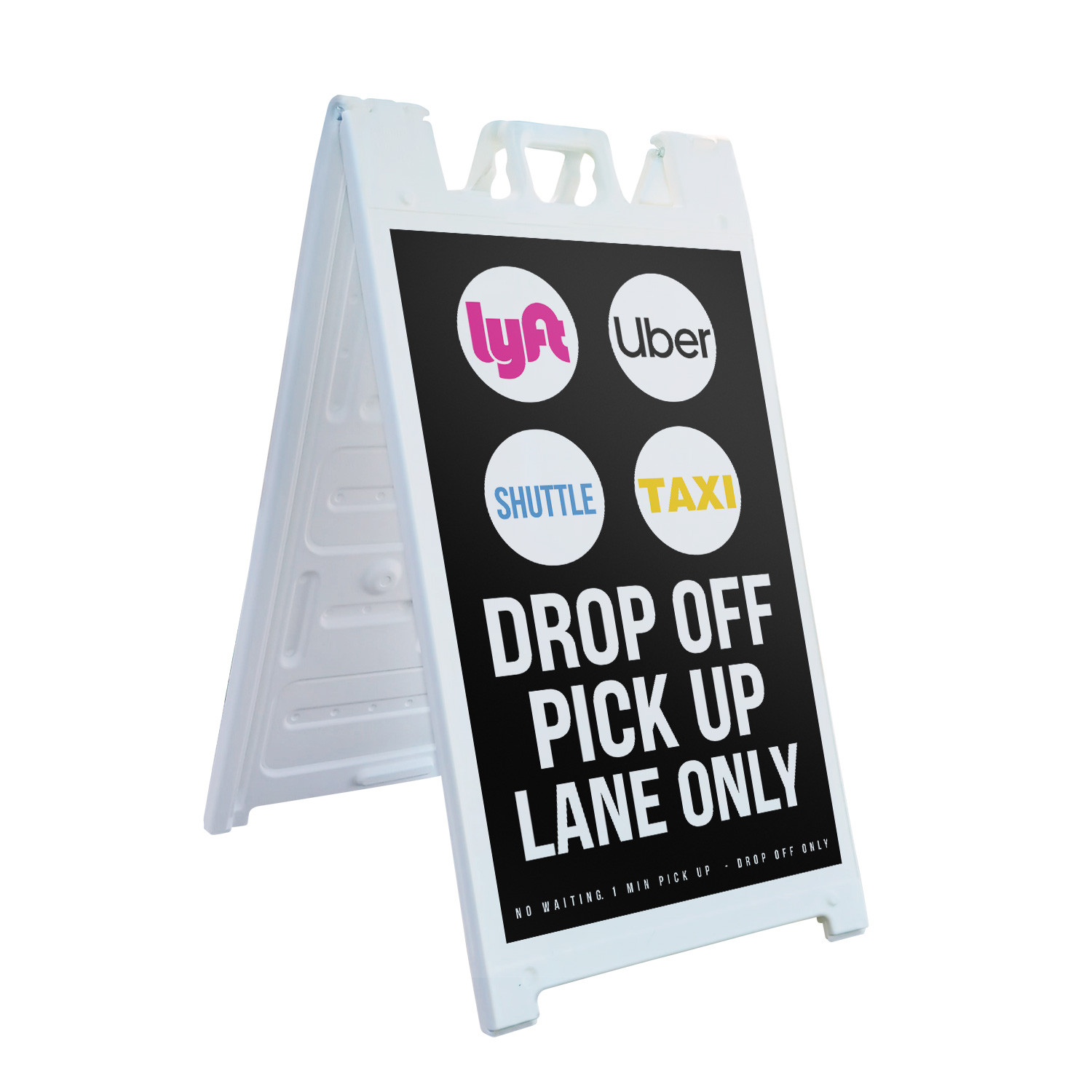 Drop Off Pick Up Lane Only Heavy Duty A-Frame Sidewalk Sign Traffic Control