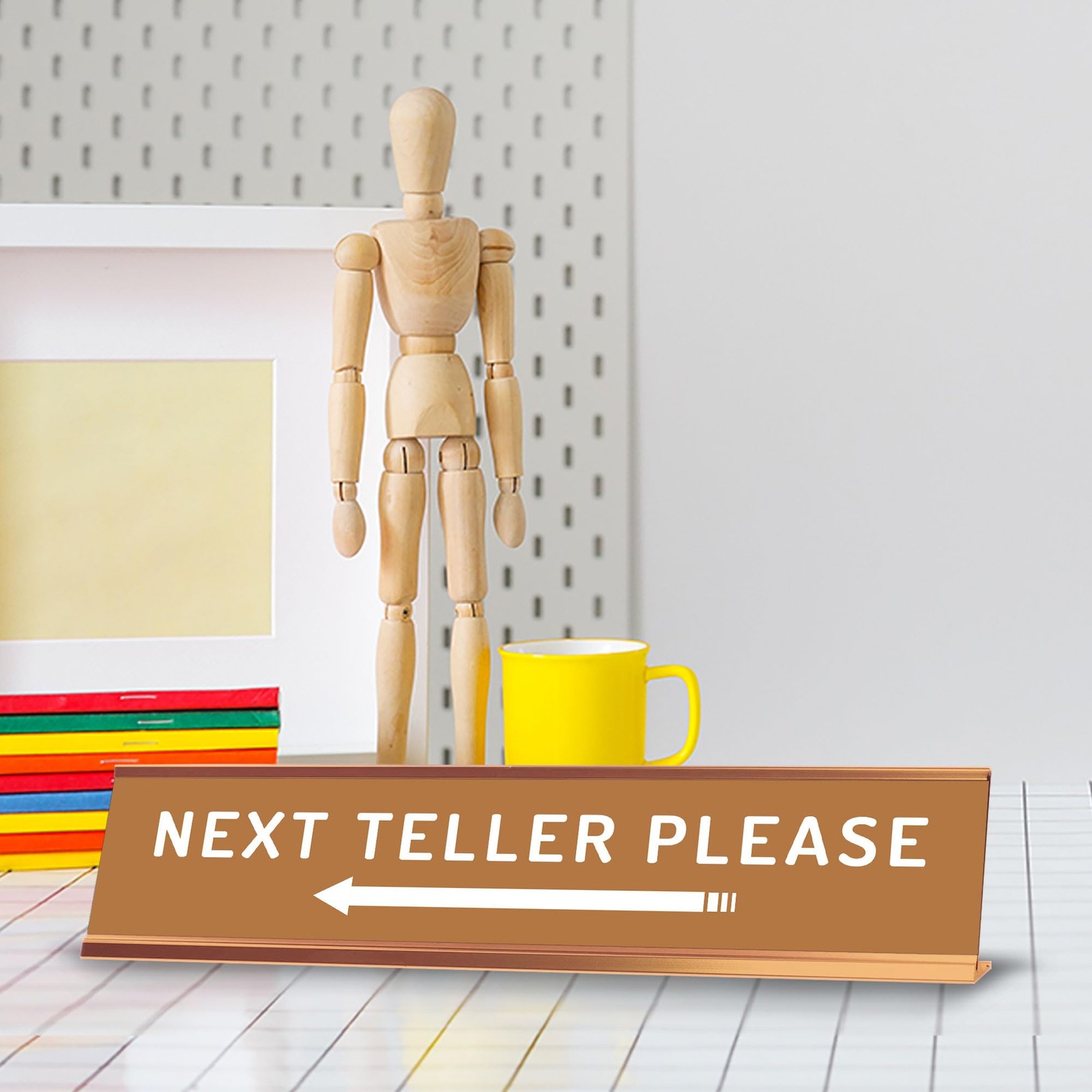 Next Teller Please (Left Arrow) 2 x 10″ Desk Sign | Office & Shops