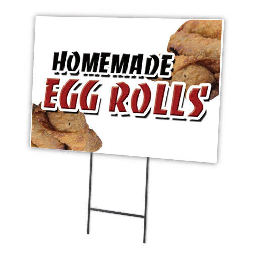 Homemade Egg Rolls Yard Sign & Stake outdoor plastic coroplast window