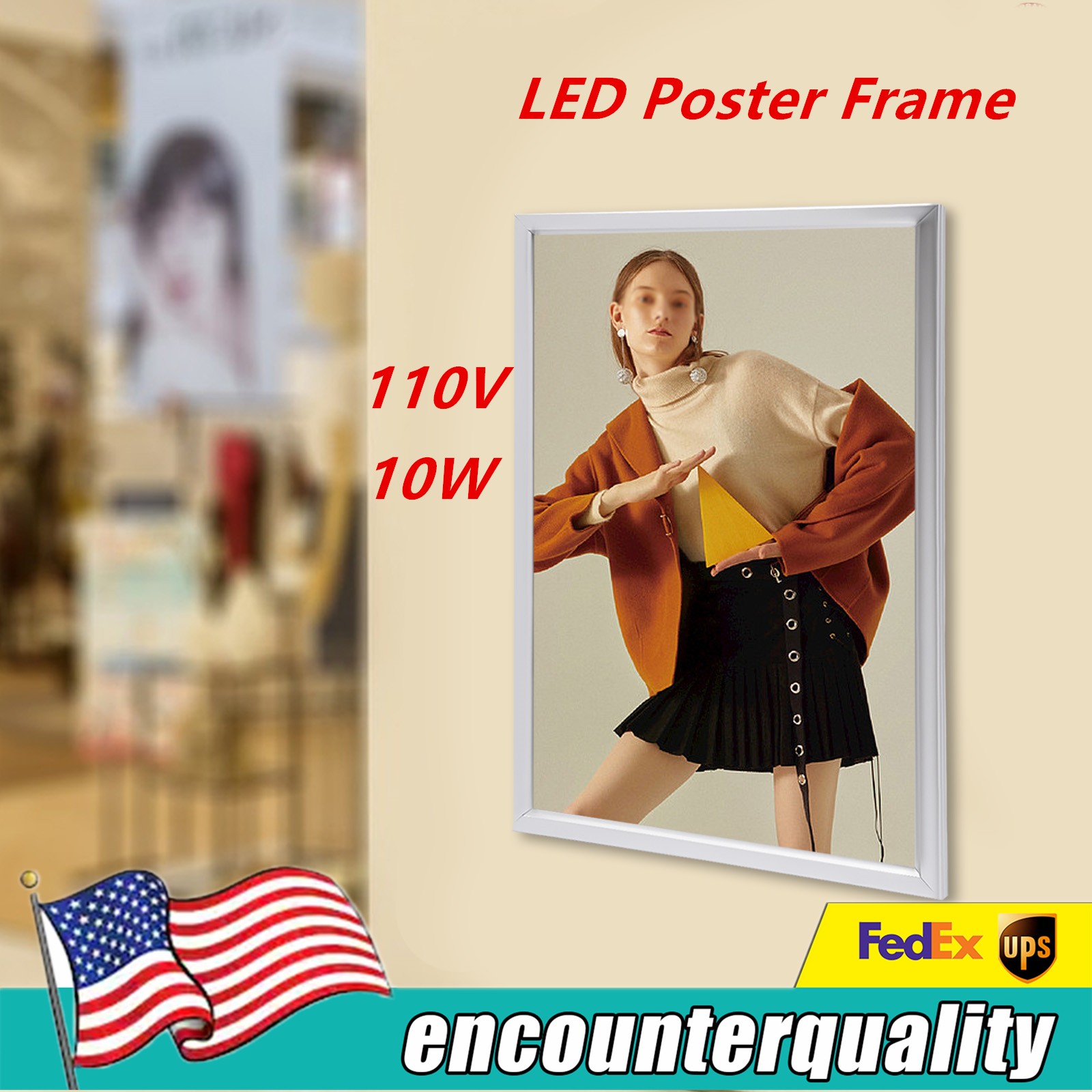 18×24″ LED Backlit Movie Poster Art Picture Frame Light Box Advertising Display