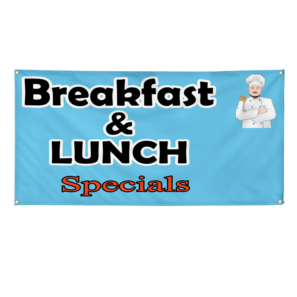 Vinyl Banner Multiple Sizes Breakfast and Lunch Restaurant and Food Outdoor