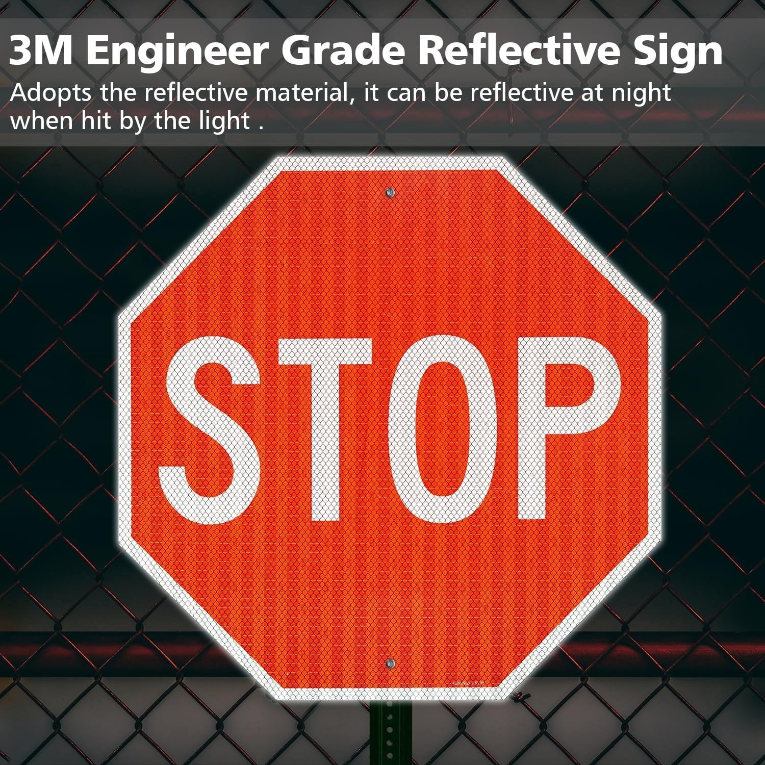 GicnKeuz Stop Signs Traffic Signs 30 x 30 Inches, High Intensity – Engineer Grad