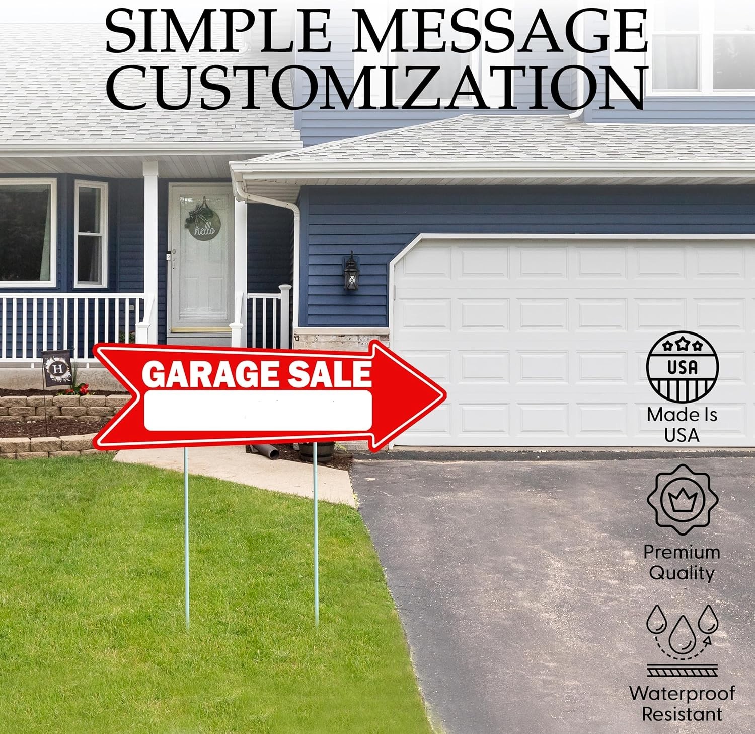 Double Sided Yard Sale Arrows – Large 16″x5″ Sign with 2 Stakes – 1, 3, or 6 …