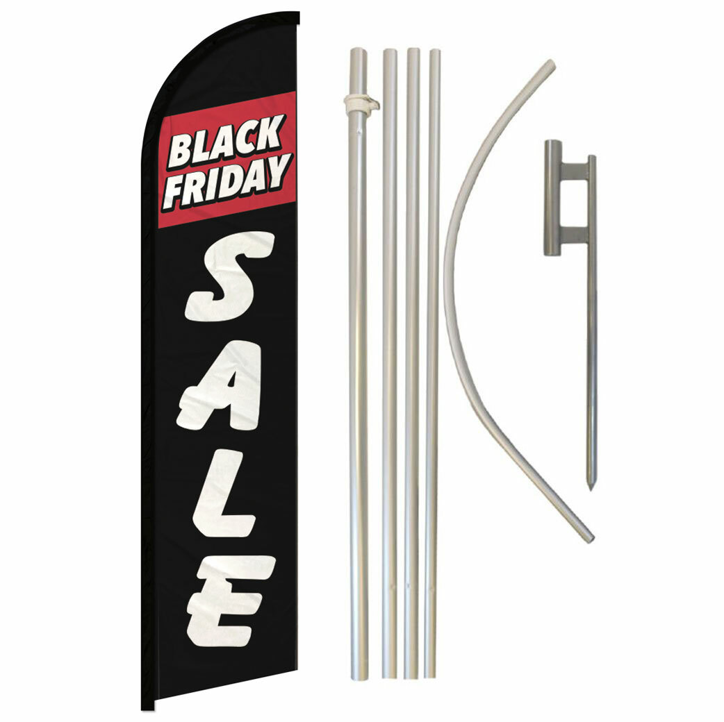 Black Friday Sale Full Curve Windless Swooper Flag & Pole Kit Holiday Sale