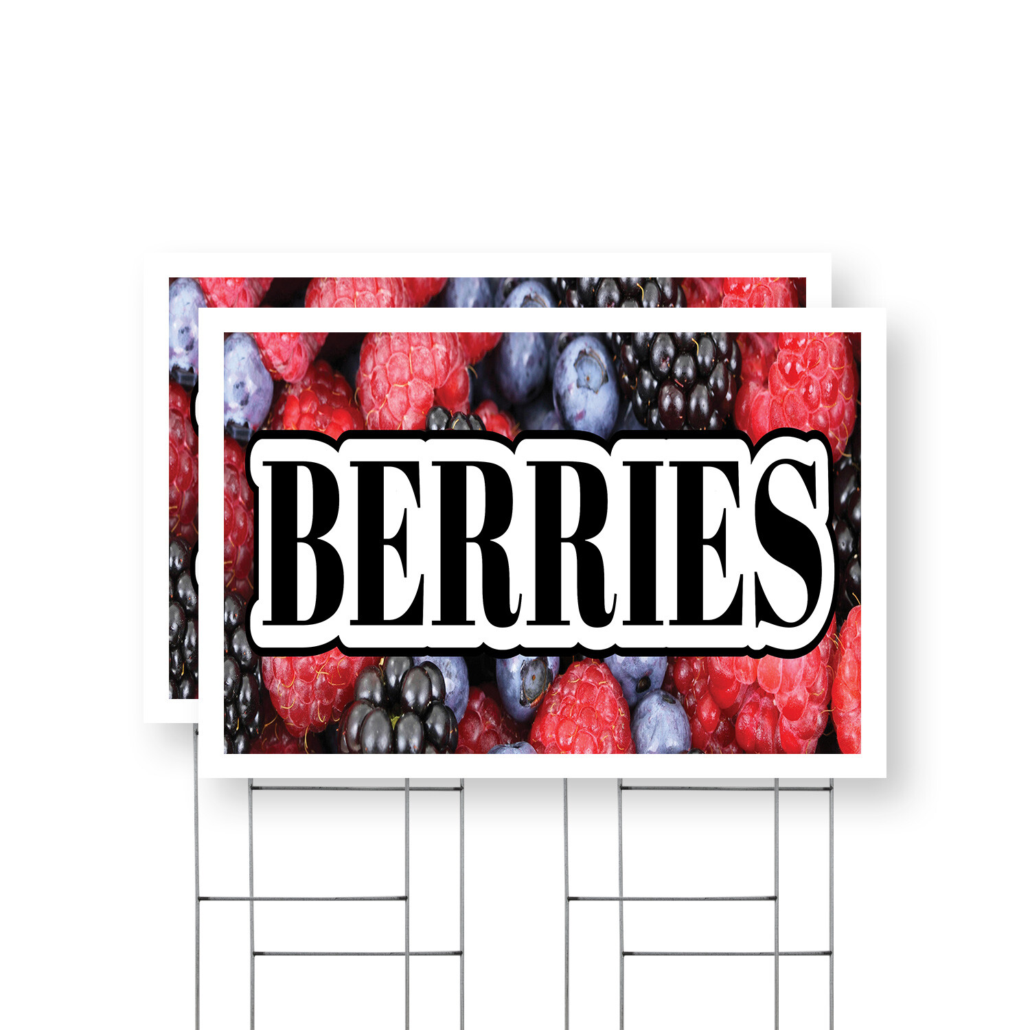 Berries Yard Sign Fresh Produce, Farmer�s Market, Seasonal Fruit