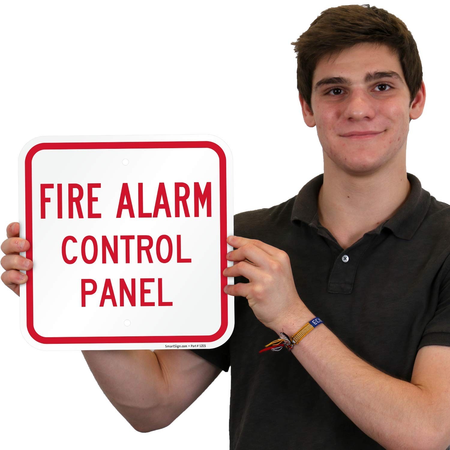 K5834AL12x12 Fire Alarm Control Panel Sign 12×12 Aluminum Red White