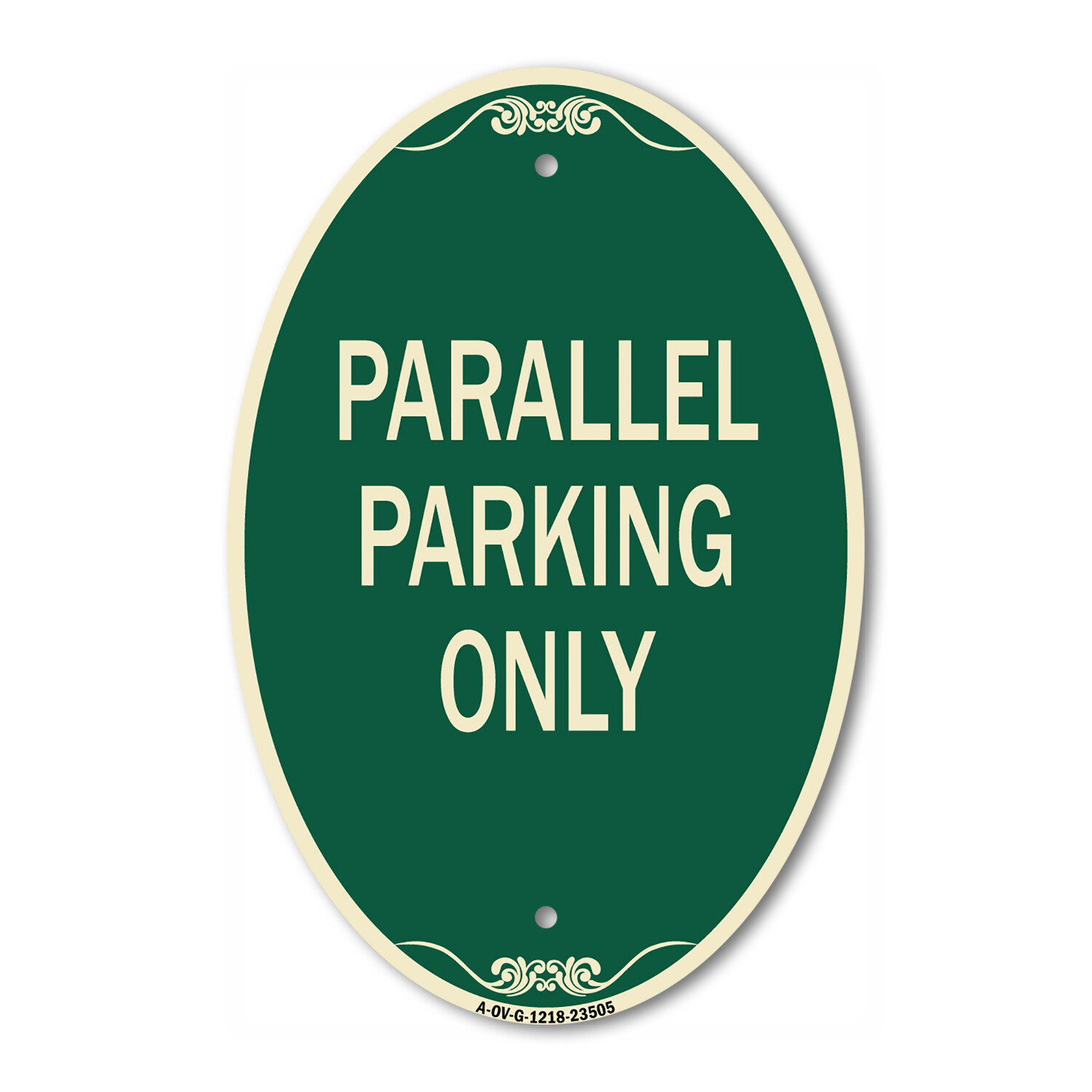 SignMission Designer Series Sign – Parallel Parking Only 12″ x 18″ Aluminum Sign