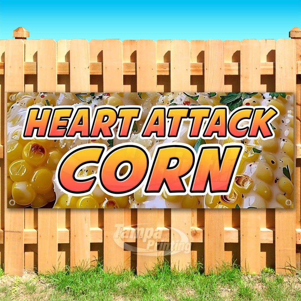 HEART ATTACK CORN Advertising Food Snack Vinyl Banner Flag Sign USA SB11034