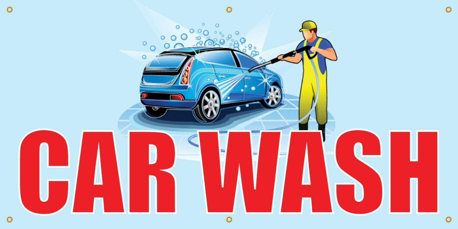 Car Wash | Vinyl Banner w/ Grommets | 3’H x 6’W