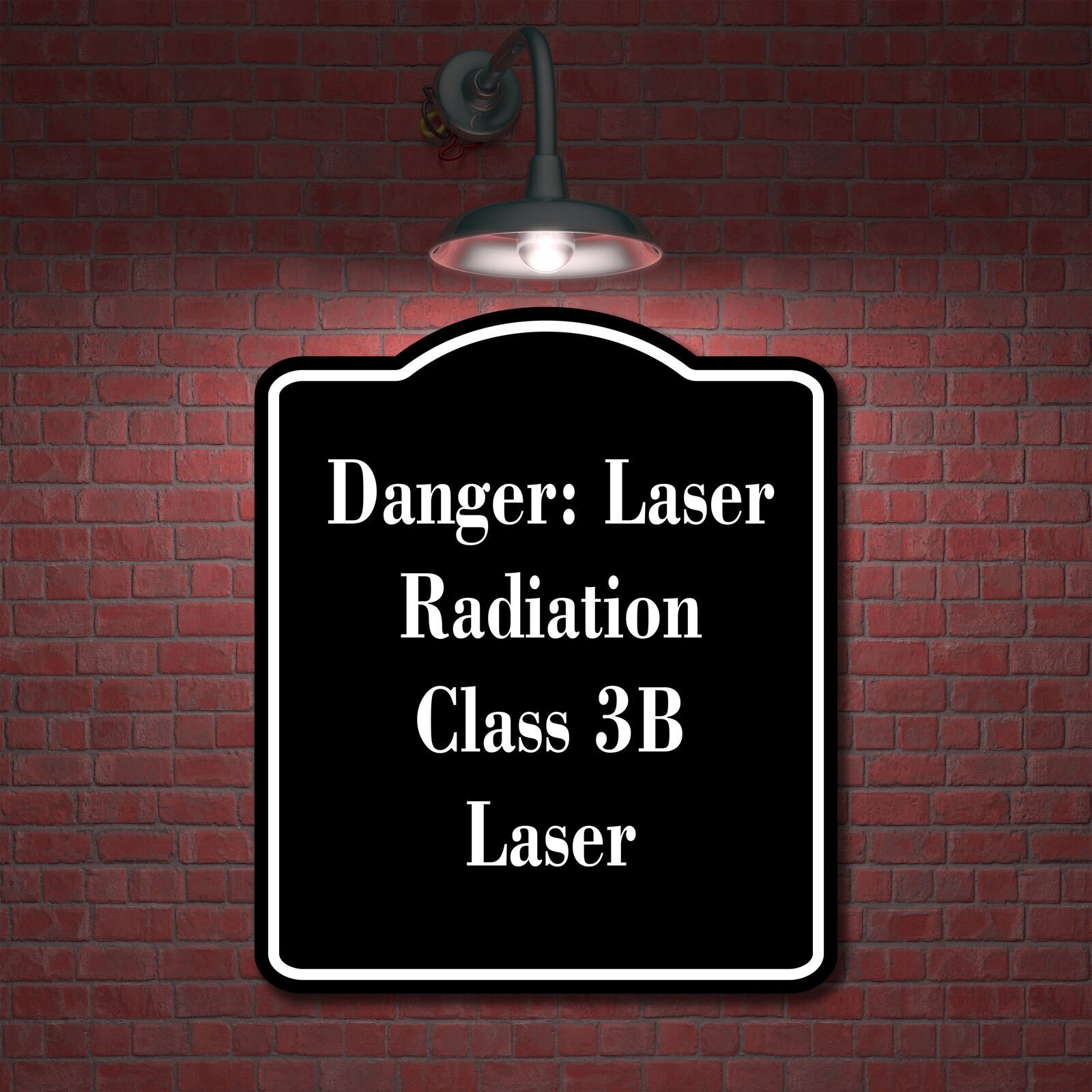 Danger Laser Radiation Class 3B Laser BLACK Aluminum Composite Sign