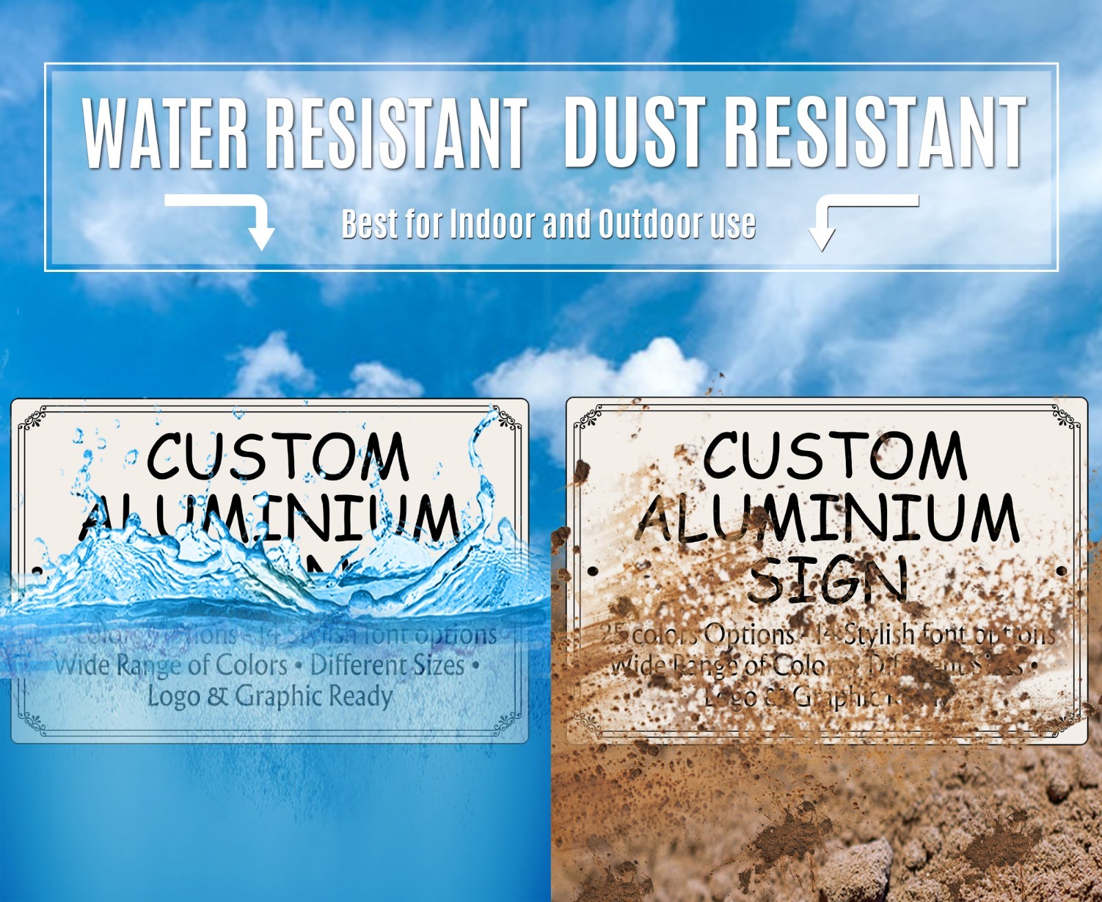 Custom Aluminum Sign Personalized Your Own Text Or Image Choice Font & Colors