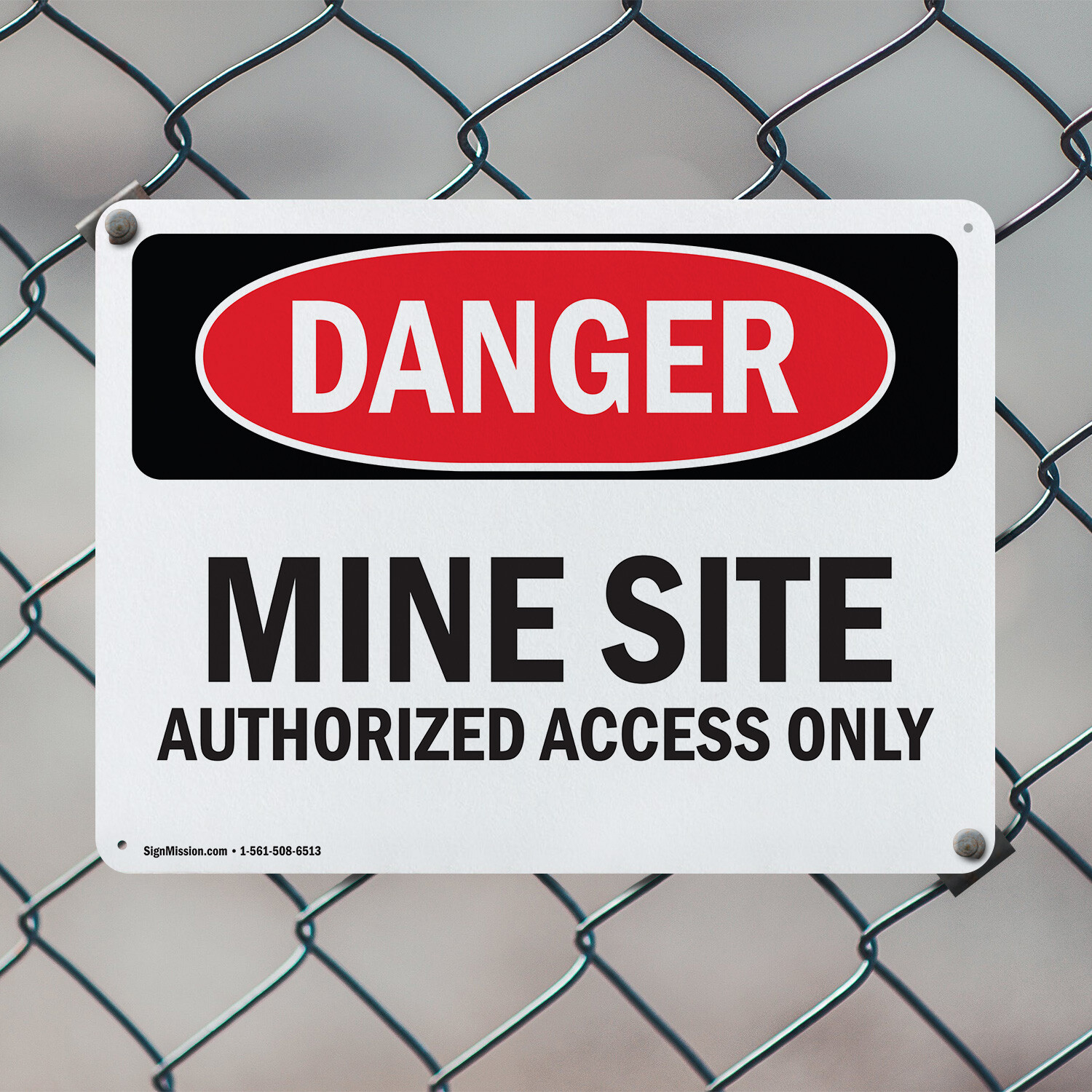 (2 Pack) Mine Site Authorized Access Only OSHA Danger Sign Decal Metal Plastic