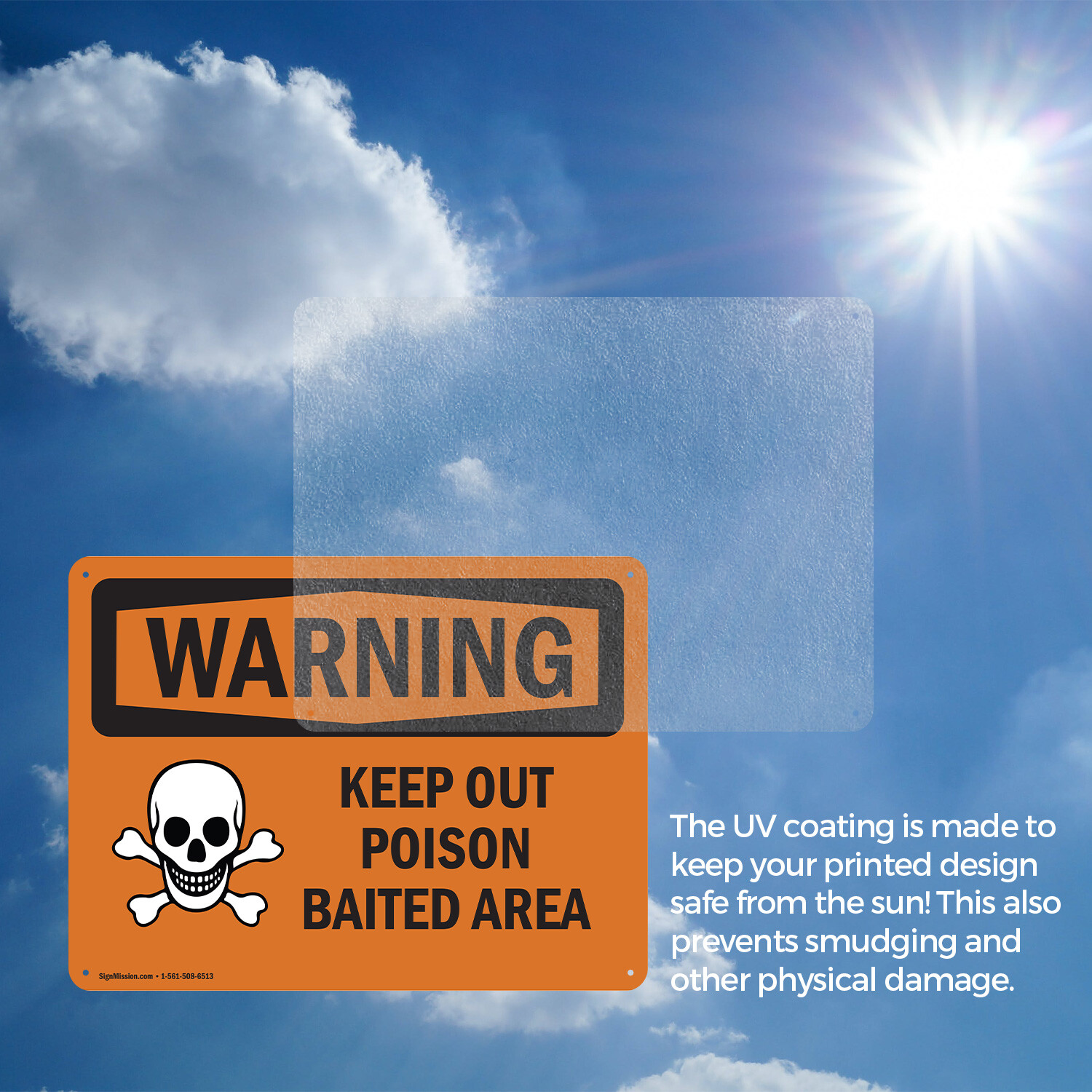 (2 Pack) Keep Out Poison Baited Area OSHA Warning Sign Decal Metal Plastic