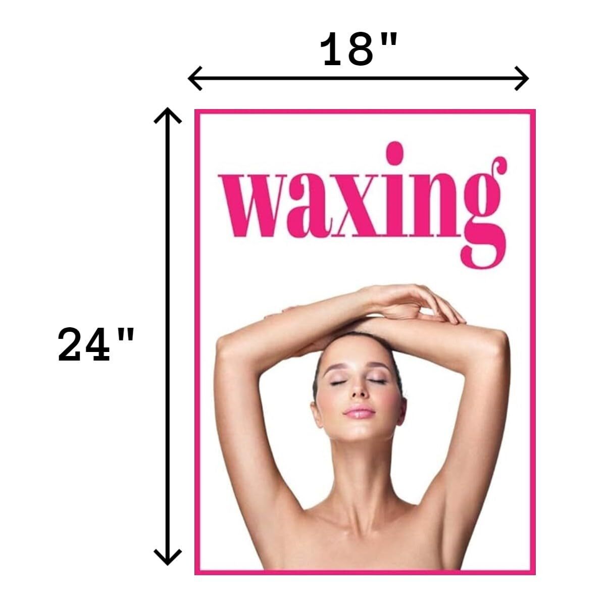 Waxing Retail Window Display Paper Signs | Pack of 6 | 18″w x 24″h