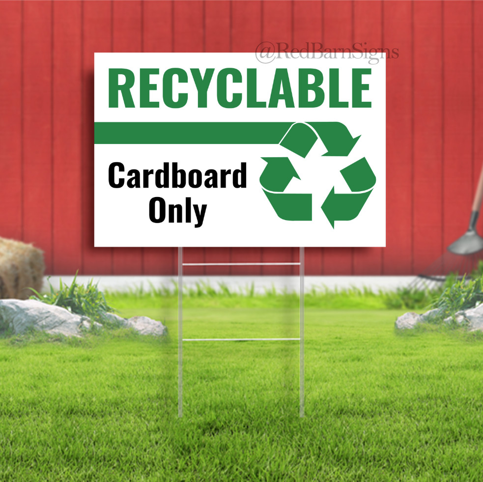 Recyclable Cardboard Only Indoor Outdoor Yard Sign with metal stakes