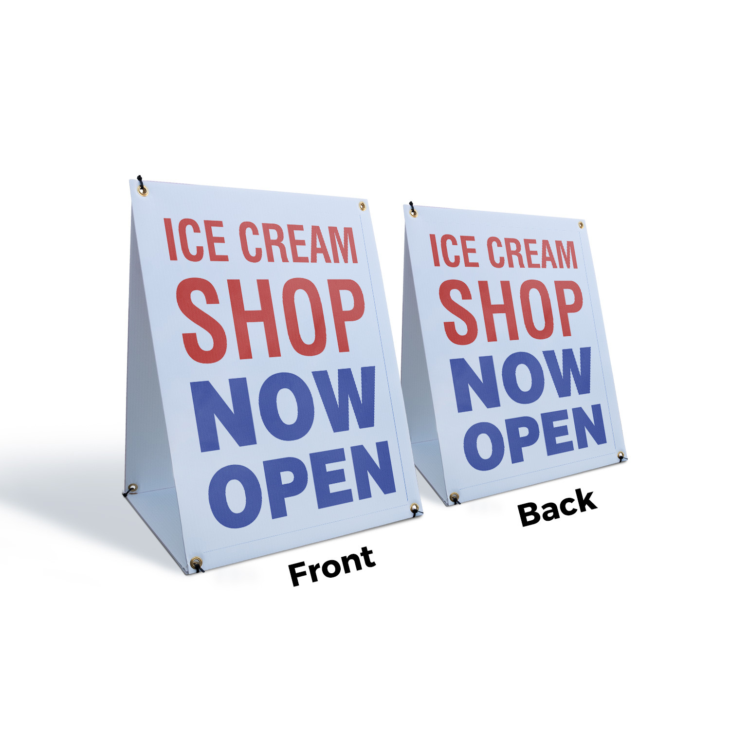 Ice Cream Shop Now Open A-Frame Sidewalk Sign Grand Opening Fresh Desserts Now