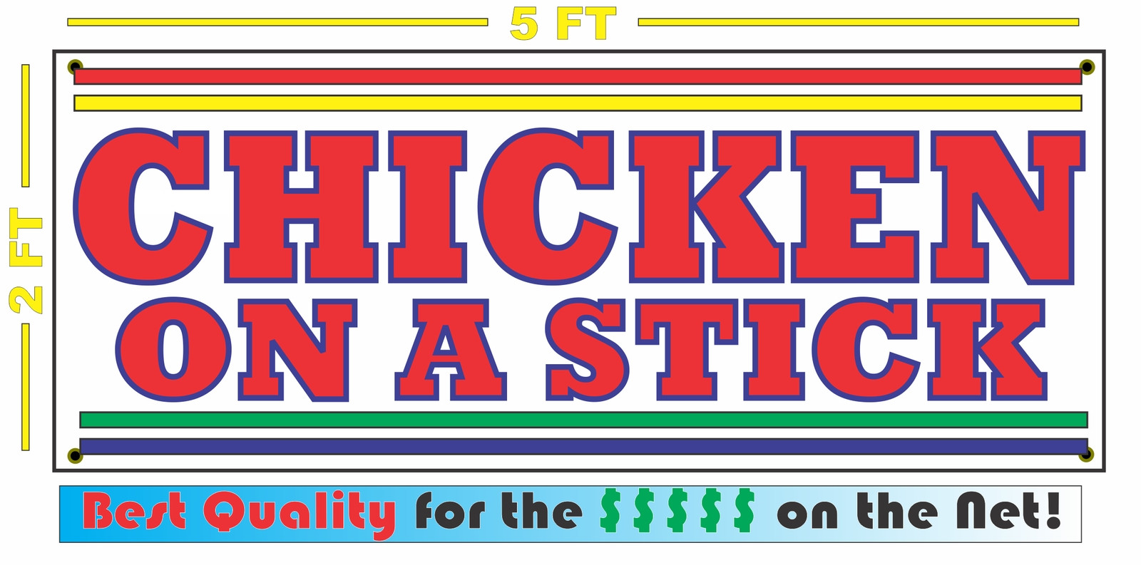 CHICKEN ON A STICK BANNER Sign NEW Larger Size for Fair Carnival Stand Cart