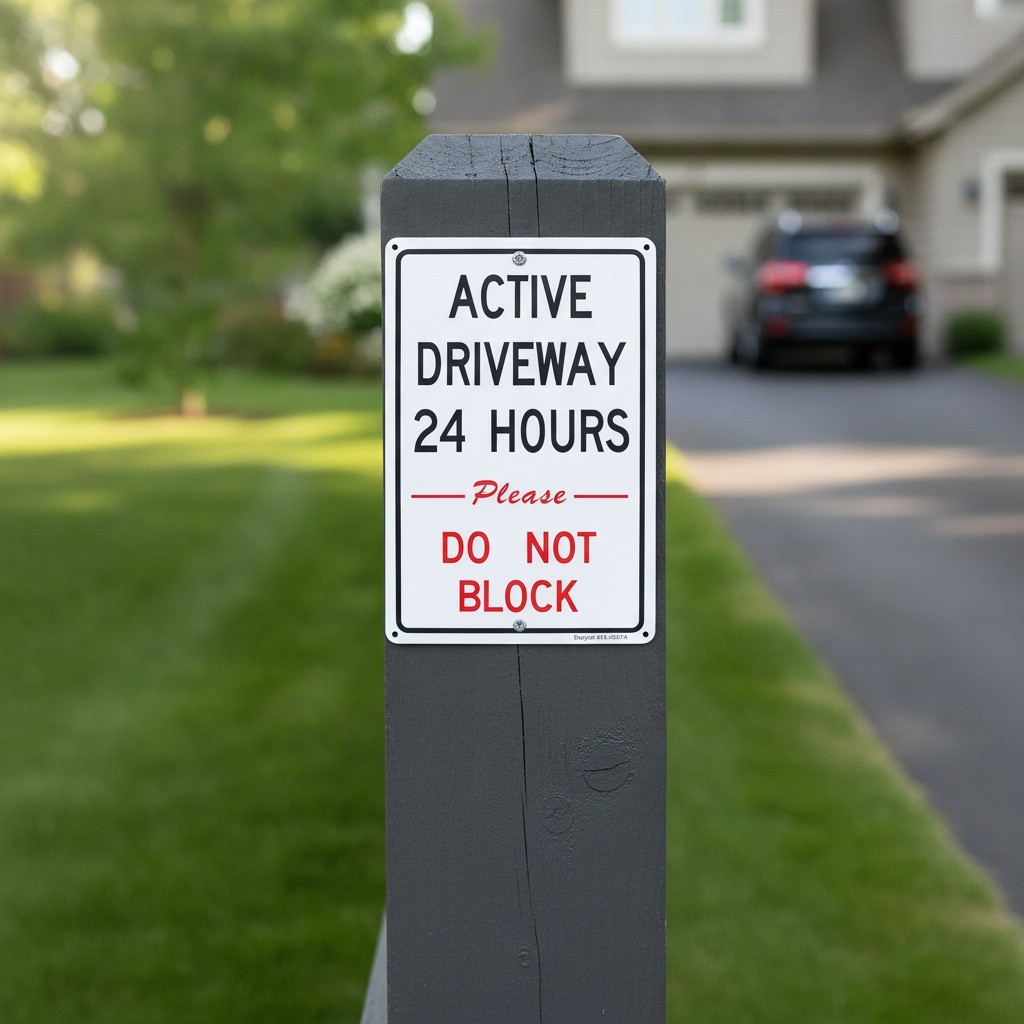 Durable Reflective Driveway Signs Set – 2-Pack 12″x8″ Rust-Free Aluminum