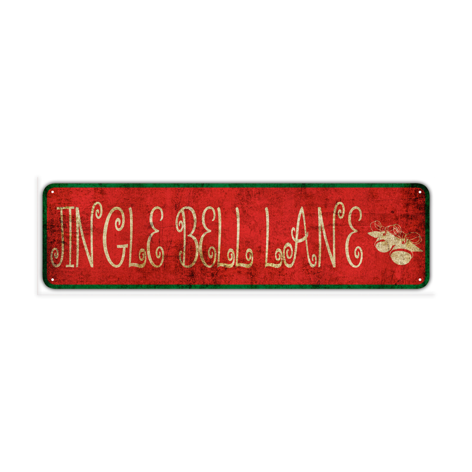 Jingle Bell Lane Street Sign Farmhouse Home Christmas Décor Aluminum Plate Sign