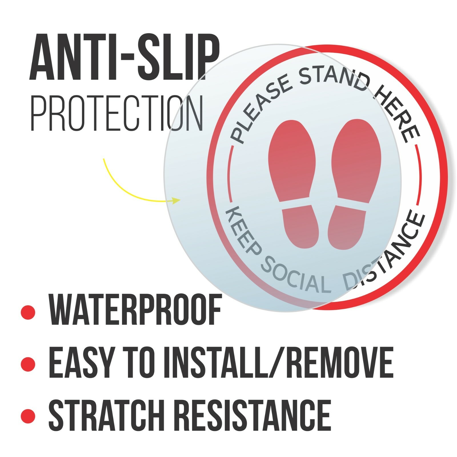 20 Pack New With Defects Social Distancing Floor Stickers Signs Decal For Carpet
