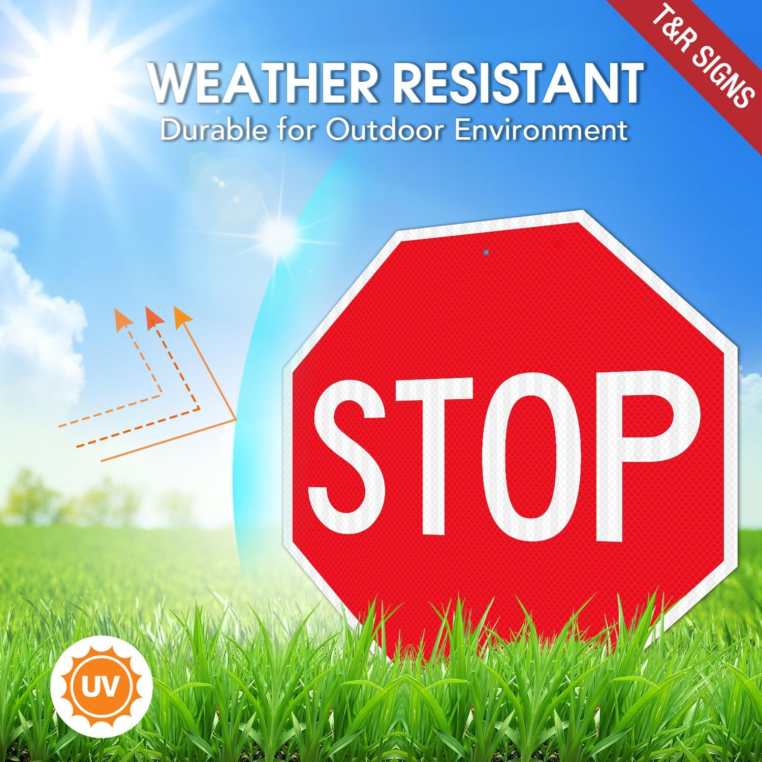 Large Stop Sign Street Road Sign 30 x 30 Inches. Engineer Grade Reflective Sh…