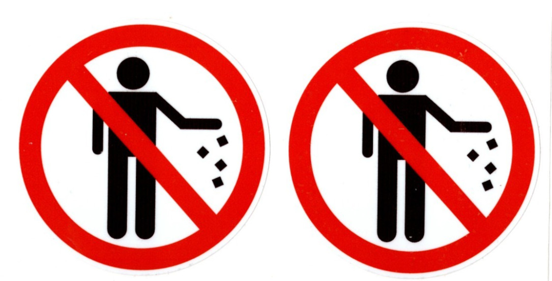 NO LITTERING stickers | Select a Size | white | outdoor durable | decals