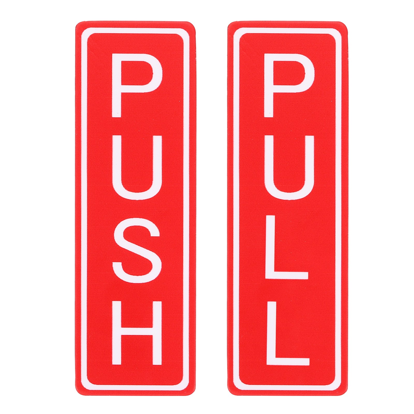 6″x2″ Vertical Push Pull Door Entrance Signs, Red