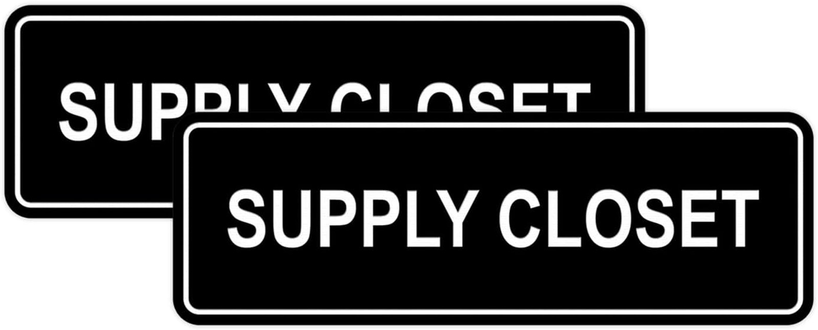 Standard Supply Closet Wall or Door Sign | Office Storage Signage (Black) – Larg