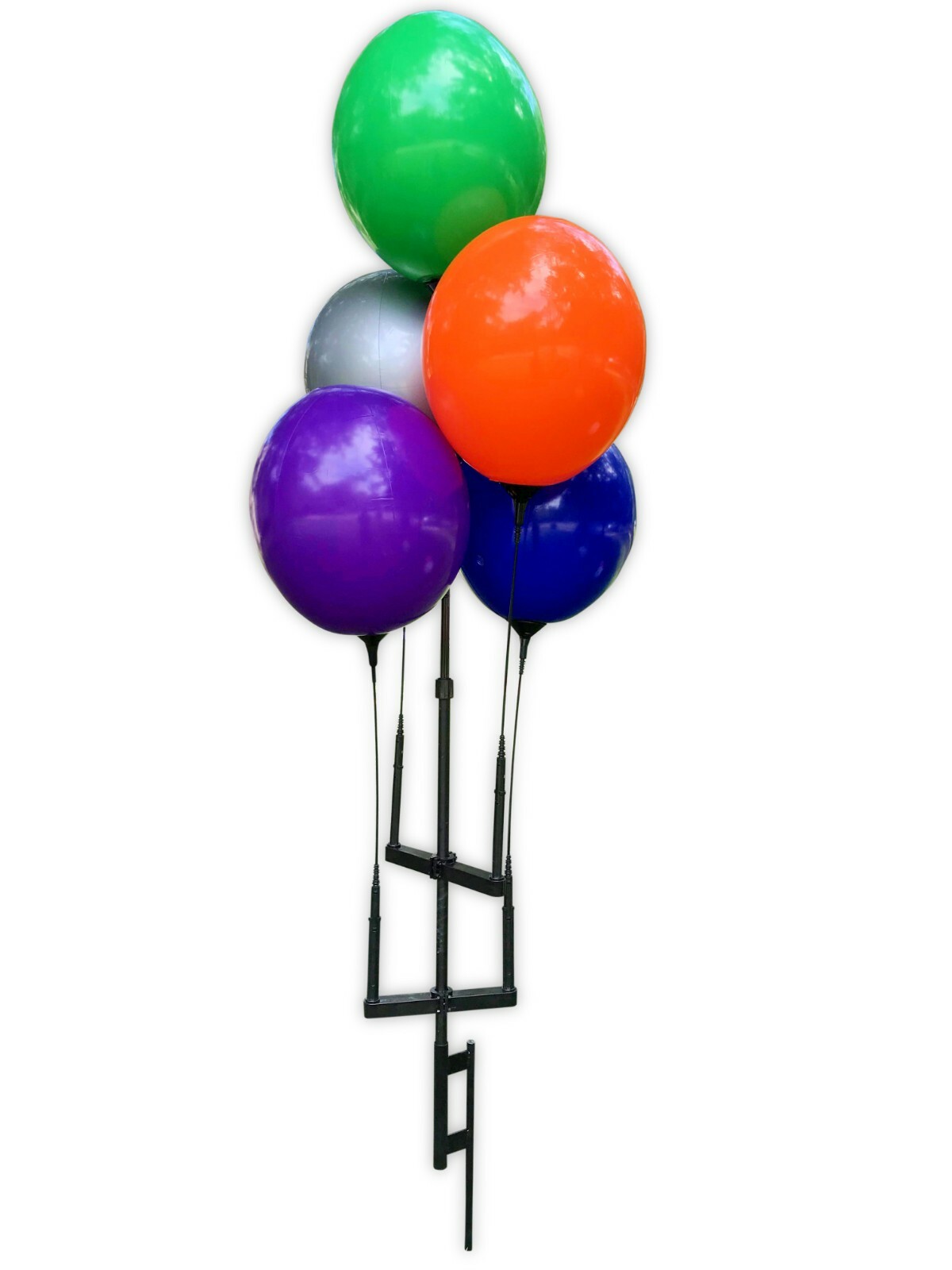 Reusable Balloon Cluster Kit w/ Ground Spike – Multi Color Balloons – No Helium