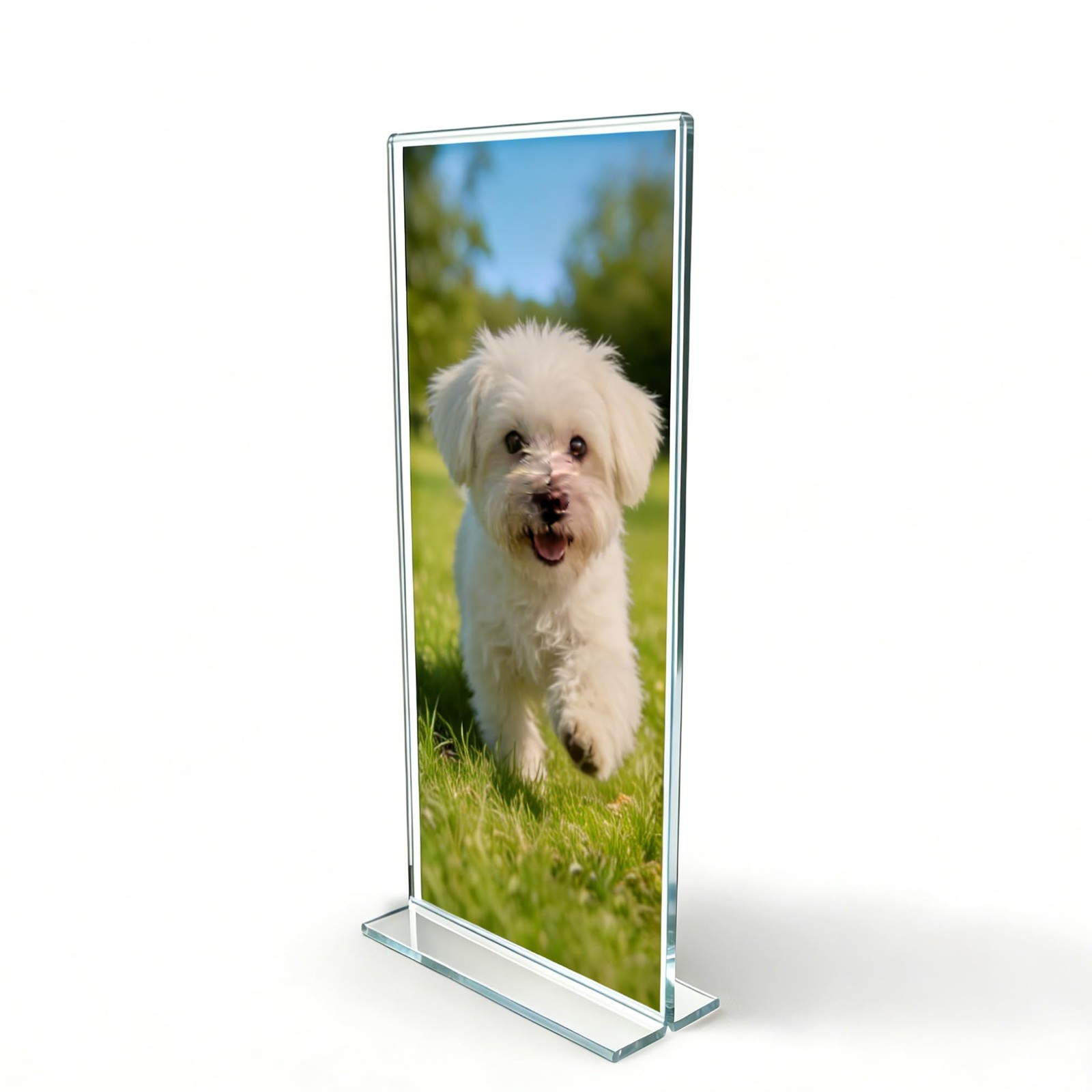 FixtureDisplays® 1PK 4 x 9″ Clear Acrylic Sign Holder for Tabletops,